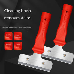 سكين تنظيف صغير بمقبض أحمر، مكشطة زجاج، مزيل غراء، سكين دفع البلاط، سكين إزالة النتوءات، مكشطة يدوية بمقبض طويل - Product Image 1