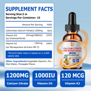 Citrato de Calcio al por Mayor de Fábrica para Mujeres con D3 y K2, Promueve la Absorción de Calcio desde el Intestino al Sangre, Gotas Líquidas - Product Image 2