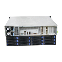 Chassis Rak Server Mini 4U untuk Motherboard 15.12" X 13.2" 11 Slot PCIe Dual Redundant Power Supply Material SGCC SATA Depan