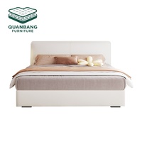 Lit en bois massif de design italien moderne, de haute qualité, avec cadre en cuir, taille King ou Queen, avec rangement pour chambre à coucher, hôtel, villa