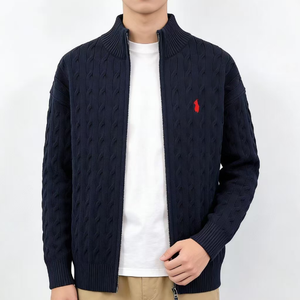 <span class=keywords><strong>Pull</strong></span> en maille à col roulé, style décontracté vintage, épais, à demi-zip, manches longues, vente en gros à prix réduit - Product Image 1