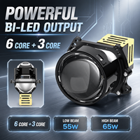 Projecteur LED automobile puissant Bi-LED 3 pouces 6000K 12V 24V 55W 65W, feux de croisement et de route, pour rénovation de phares de voiture