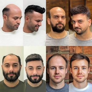 Topunique Perruque pour homme en cheveux humains Remy européens à dentelle frontale TUS03 Doré 110% Densité moyenne 28mm Lisse 8x10 pouces - Product Image 6