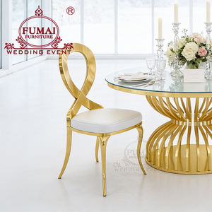 Party Outdoor Wedding Event Banquet Gold Stainless Steel Frame <b>Dining</b> <b>Chair</b> - Product Image 1