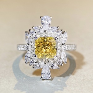 Magnifiques bagues de fiançailles en argent sterling S925 plaqué <span class=keywords><strong>platine</strong></span> de haute qualité avec diamant rose simulé - Product Image 5