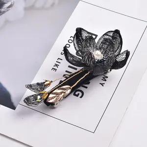 Mật Ong Hoa hướng dẫn sử dụng tính từ Rhinestone đôi hoa mẹ S ngày Quà Tặng 2022 clip trong kiểu tóc đuôi ngựa tóc con người bằng tay