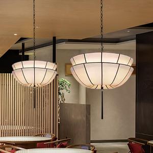 Luminaire suspendu de style japonais, rond, en tissu noir, LED E27, pour restaurant, hôtel, bar, décoration Wabi Sabi - Product Image 2