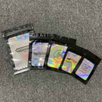 Pochette à fermeture éclair en plastique multicolore anti-odeur pour ongles rouge à lèvres Mylar Sacs à fermeture éclair avec fenêtre transparente