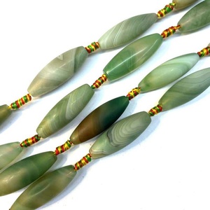 Cuentas de Ágata Verde Rayada en Forma de Tubo Largo, Accesorio de Joyería de Piedra, Venta al por Mayor para la Colección de Accesorios del Noreste - Product Image 6