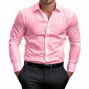 <b>Men</b> <b>Pink</b> Casual <b>Shirt</b> Long Sleeve Button Up Regular Fit Digital Printed Spring Casual Wear Breathable Lightweight Everyday <b>Shirt</b> - Product Image 3