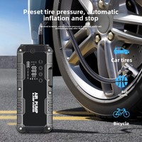 BRIEYES Démarreur de Voiture Portable 12V avec Compresseur d'Air 1600A, Booster de Batterie, Gonfleur de Pneus, Batterie Externe pour Moteurs Essence et Diesel Q29B