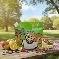 Sac Composé de Qualité Alimentaire 128oz Refermable Sac d'Emballage pour Snacks Debout avec Poignée pour Noix, Aliments Secs Stockage