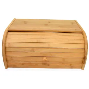 שכבה טבעית במבוק מתגלגל עץ העליון תיבת לחם עץ עבור מיכל אחסון מזון מטבח