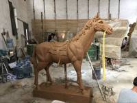 Décoration de parc d'attractions, sculpture de cheval colorée, statue de cheval en fibre de verre grandeur nature, NT-FS389K
