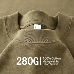 T-shirt surdimensionné en coton lourd 280G personnalisé, de haute qualité, 100% coton, épaules tombantes, style streetwear décontracté pour hommes - Product Image 1