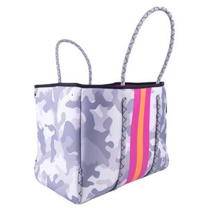 Hot Sale Stripe Design Neoprene Fashion Customized <b>Beach</b> Handbag Waterproof Neoprene <b>Beach</b> <b>Tote</b> Bag - Product Image 1
