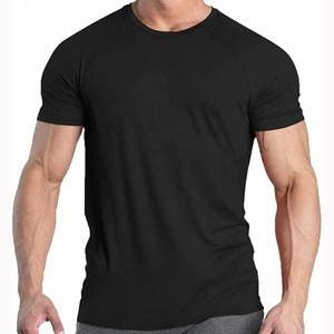 T-shirts en jersey pour hommes de haute qualité, impression graphique, extensibles, respirants, t-shirts unis teints en noir, vente en gros - Product Image 1