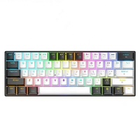 Clavier mécanique optique de jeu noir 60 % 61 touches, filaire, rétroéclairage RGB, ergonomique, USB Type-C, anti-ghosting pour joueurs