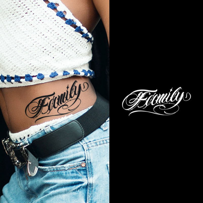 Семейная Временная тату-наклейка на заказ, трафарет, ручная Татуировка с цветочным логотипом, черная водостойкая тату-наклейка