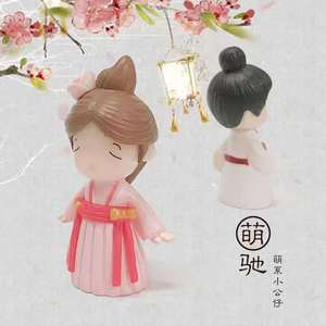 Figurine en résine, ornement, poupée de couple rose et rouge, décoration de la maison, artisanat artistique - Product Image 1