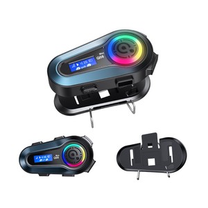 Auriculares Inalámbricos para Casco Popular Look Q08 MAX con Pantalla LCD, Intercomunicador Full Duplex de 300M para 2 Motociclistas - Product Image 1