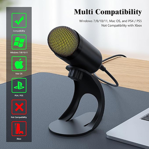 Micrófono USB Personalizable para Podcast, PC, Computadora, Micrófono de Condensador para Juegos, Videos de <span class=keywords><strong>YouTube</strong></span>, Soporte Ajustable, Micrófono de Estudio - Product Image 5