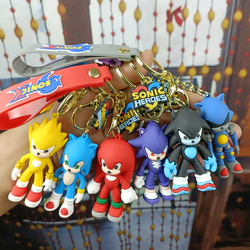 Anime Super Muis Sonic Doll Sleutelhanger Hanger Cartoon Anime Paar Bag Sleutelhanger Ornament