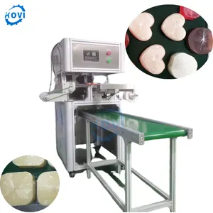 Automatic soap packing machine stretch film soap wrapping machine hotel round toilet bar soap pleat shrinking wrapping machine