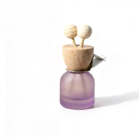 Vente en gros de diffuseurs de parfum pour voiture en verre rond de 10 ml, avec bouchon en bois, pour huiles essentielles et parfums