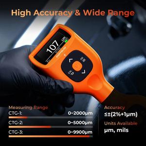 GOYOJO Appareil de mesure d'épaisseur de revêtement le plus vendu avec application, jauge d'épaisseur de peinture 0-5000µm pour voitures (Précision 2%+1µm) Auto FeAlZnFe(C) OEM - Product Image 2