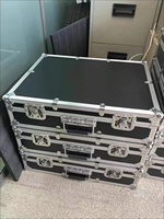 Valise de transport professionnelle en aluminium noir personnalisable pour équipement DJ, machines à effets de scène - Valise de qualité portable