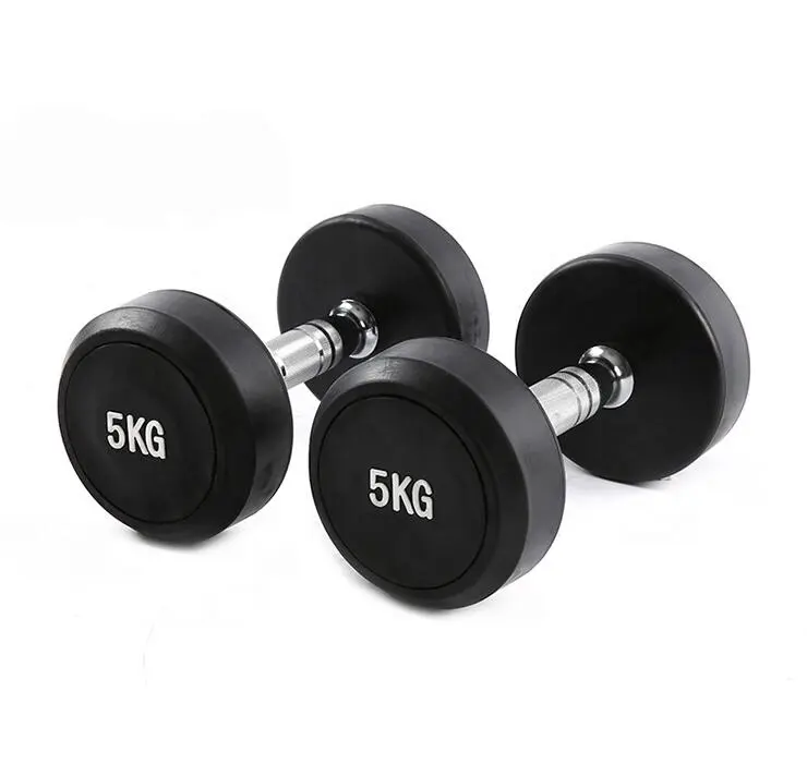 Vendita calda home gym round dumbbell fitness & body building round nature manubri in gomma