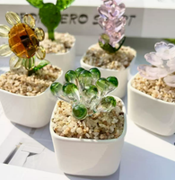 Pot de fleurs en verre personnalisé en forme de tulipe, mini pot de tulipe soufflé à la main, décoration de bureau, cadeaux créatifs, décoration de la maison, cadeau floral pour maman