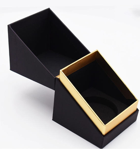 <b>Black</b> Cardboard Stamping Process Rectangle Slotted <b>Boxes</b> Gift Oblique Flip Aromatic Packaging Perfume Essential Oils - Product Image 2