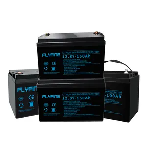 Flyfine-Batería de iones de litio Solar, 12V, 24V, 36V, 100ah, 200ah, 300ah, Lifepo4, paquete de batería de litio para carro de Golf, RV