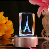 Base lumineuse LED rotative pour présentation de cristaux et objets en verre, vente en gros