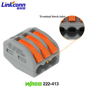 CUL CE UKCA 3 Gauge Wire Connectors Push-in Wire <b>Connector</b> 222-413 Splicing <b>Connector</b> with Levers <b>Quick</b> Connect Terminals WAGOS - Product Image 4