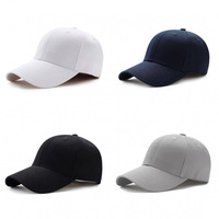 Gorra de Béisbol Unisex Estilo Coreano, de Lujo Ligero, Color Sólido, Algodón Liso Negro, 6 Paneles, Ajustable, Protección Solar, Venta al Por Mayor, Verano