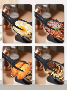 Genius de cuisine à double <span class=keywords><strong>action</strong></span>-<span class=keywords><strong>Pince</strong></span> à aliments en nylon et silicone + Flipper à œufs/steak - Product Image 5