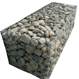 Panier de pierre hexagonale en pierre, pas cher, 1x1x1, enduit de PVC, mur de retenue