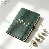 Carnet de planification A5 en cuir personnalisé, 180 pages extensibles, 100 g/m², avec fermeture élastique et index pour le travail