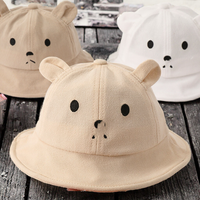 Sombrero de Pescador Casual con Diseño de Orejas y Patrón de Dibujos Animados para Bebés, Protección Solar para Niños y Niñas, Ideal para Viajes