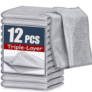 Lot de 12 Nouveaux Chiffons à Vaisselles en Fil d'Acier Améliorés, Chiffon de Nettoyage Triple Couche en Fil d'Acier, Nettoyage Puissant, Chiffon à Vaisselles en Fil d'Acier Anti-Rayures - Product Image 1
