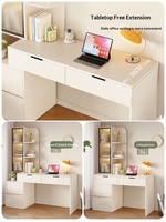 Bureau d'ordinateur de style nouveau, bureau d'angle avec tiroirs de rangement, bureau réglable avec étagère intégrée, bureau tout-en-un pour petit appartement, bureau de jeu à domicile