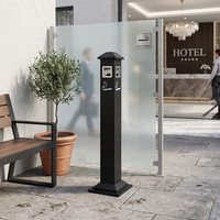 Cendrier extérieur en acier inoxydable avec poubelle intégrée pour espaces publics et trottoirs, avec zone d'extinction de cigarettes