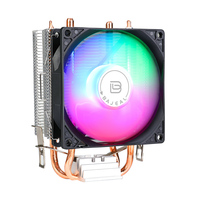 Refroidisseur de processeur RGB avec 2 caloducs, ventilateur silencieux pour PC, compatible Intel LGA 1700 1200 2011 115X AMD AM5 AM4, ventilateur de refroidissement CPU en cuivre