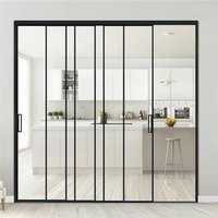 Porte coulissante triple à joint ultra-fin, système parfait, porte de séparation invisible pour cuisine, balcon, salon, usage domestique