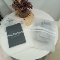 Sacs à fermeture éclair biodégradables transparents givrés, sacs d'emballage pour vêtements de bain et t-shirts avec logo