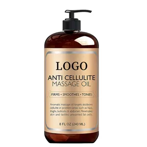 Logo privato cura della pelle professionale 240ML olio da massaggio rilassante e idratante e anticellulite con olio aromatico