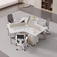 Escritorio de Oficina con Cubierta de Vidrio Premium y Mesa de Oficina con Muebles Modernos para Oficina
